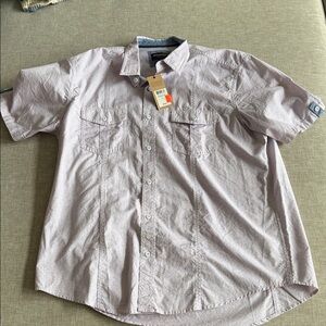 Johnston & Murphy Light Lavender Short-Sleeve Button-Down Shirt